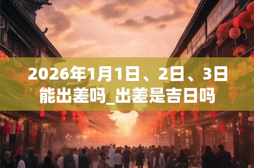 2026年1月1日、2日、3日能出差吗_出差是吉日吗