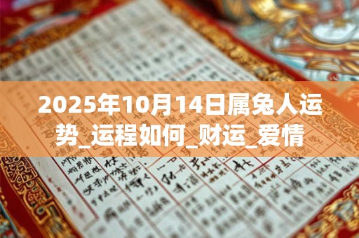 2025年10月14日属兔人运势_运程如何_财运_爱情