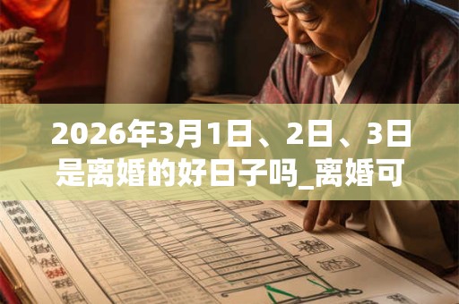 2026年3月1日、2日、3日是离婚的好日子吗_离婚可以吗 2026年3月1日、2日、3日是离婚的好日子吗_离婚可以吗