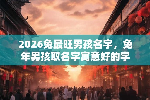 2026兔最旺男孩名字，兔年男孩取名字寓意好的字