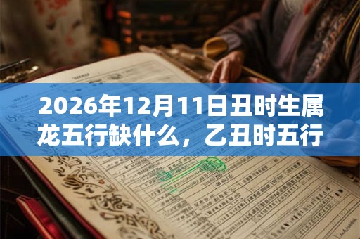 2026年12月11日丑时生属龙五行缺什么，乙丑时五行缺什么