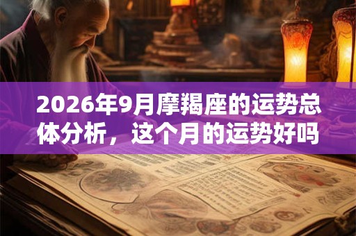 2026年9月摩羯座的运势总体分析，这个月的运势好吗？