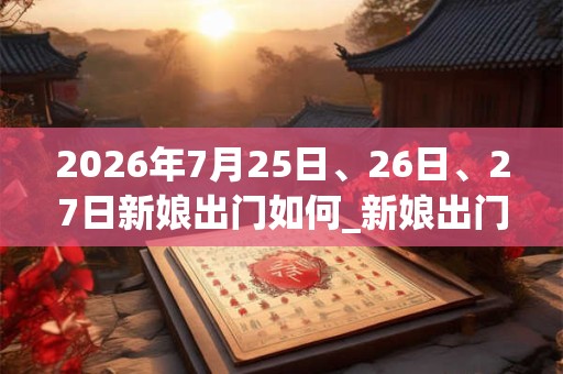 2026年7月25日、26日、27日新娘出门如何_新娘出门是吉日吗