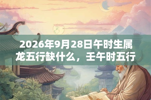 2026年9月28日午时生属龙五行缺什么，壬午时五行缺什么