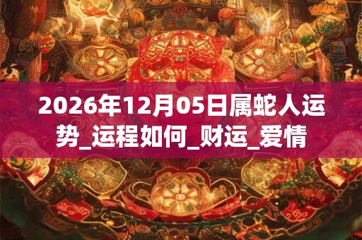 2026年12月05日属蛇人运势_运程如何_财运_爱情