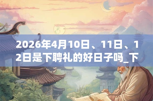 2026年4月10日、11日、12日是下聘礼的好日子吗_下聘礼可以吗