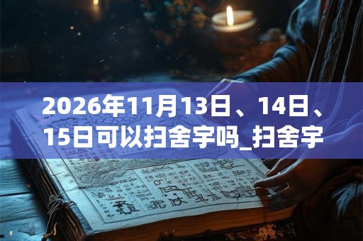 2026年11月13日、14日、15日可以扫舍宇吗_扫舍宇日子好吗