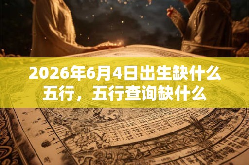 2026年6月4日出生缺什么五行，五行查询缺什么