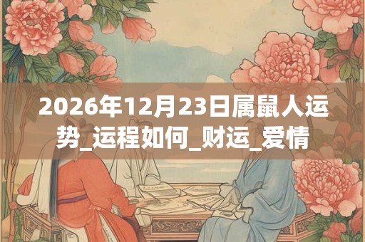 2026年12月23日属鼠人运势_运程如何_财运_爱情