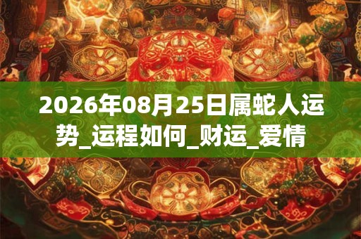 2026年08月25日属蛇人运势_运程如何_财运_爱情