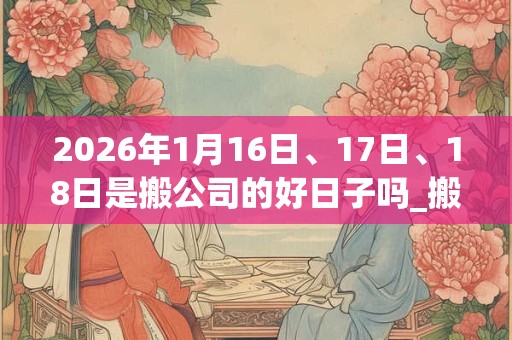 2026年1月16日、17日、18日是搬公司的好日子吗_搬公司可以吗