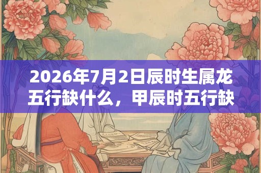 2026年7月2日辰时生属龙五行缺什么，甲辰时五行缺什么