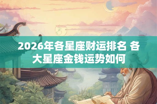2026年各星座财运排名 各大星座金钱运势如何