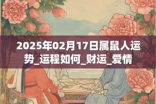 2025年02月17日属鼠人运势_运程如何_财运_爱情