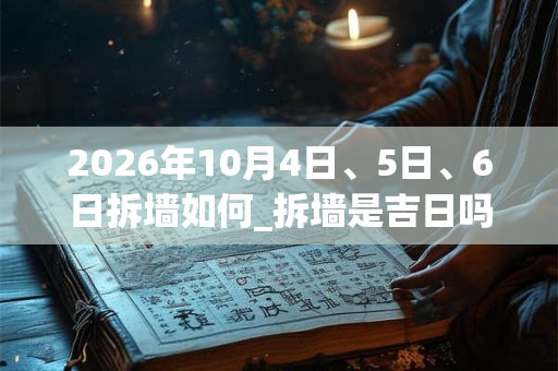 2026年10月4日、5日、6日拆墙如何_拆墙是吉日吗