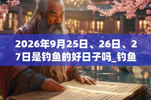 2026年9月25日、26日、27日是钓鱼的好日子吗_钓鱼可以吗