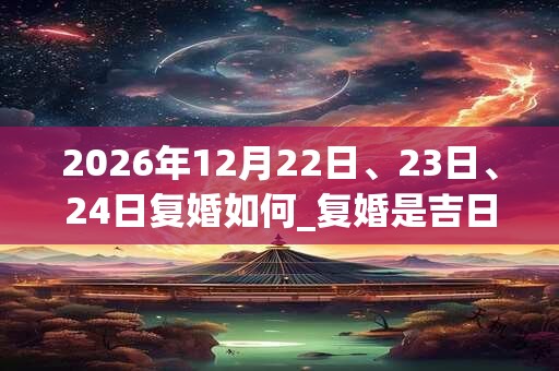 2026年12月22日、23日、24日复婚如何_复婚是吉日吗