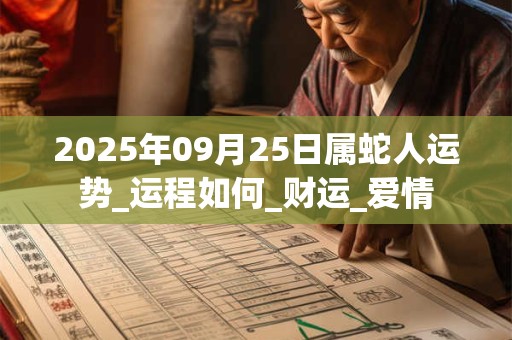 2025年09月25日属蛇人运势_运程如何_财运_爱情