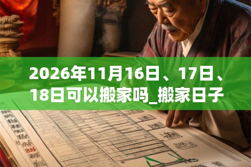 2026年11月16日、17日、18日可以搬家吗_搬家日子好吗