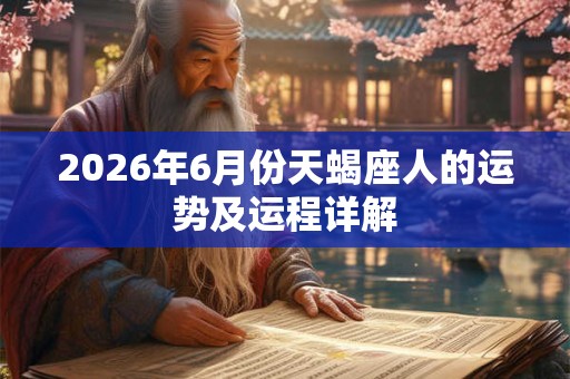 2026年6月份天蝎座人的运势及运程详解