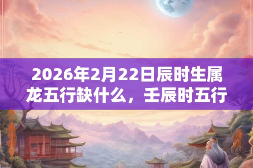 2026年2月22日辰时生属龙五行缺什么，壬辰时五行缺什么