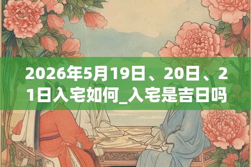 2026年5月19日、20日、21日入宅如何_入宅是吉日吗