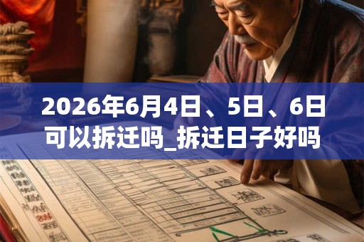 2026年6月4日、5日、6日可以拆迁吗_拆迁日子好吗