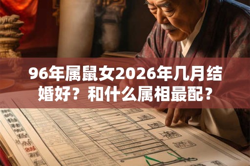 96年属鼠女2026年几月结婚好？和什么属相最配？