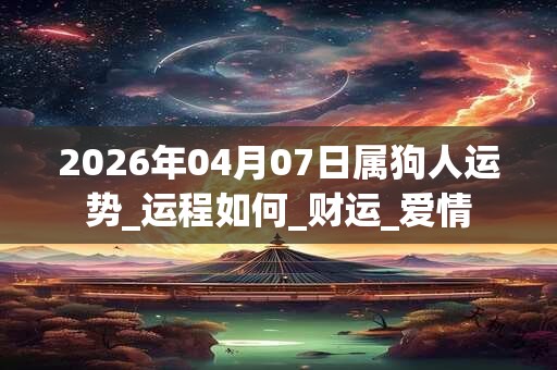 2026年04月07日属狗人运势_运程如何_财运_爱情