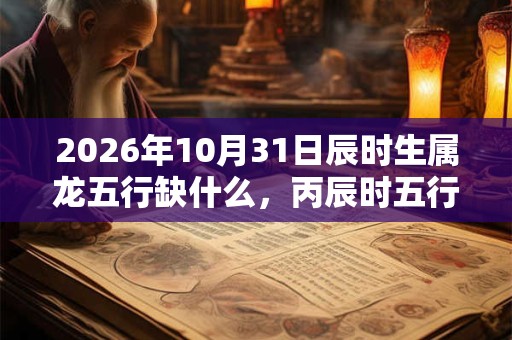 2026年10月31日辰时生属龙五行缺什么，丙辰时五行缺什么