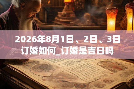 2026年8月1日、2日、3日订婚如何_订婚是吉日吗 2026年8月1日、2日、3日订婚如何_订婚是吉日吗