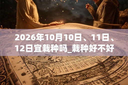 2026年10月10日、11日、12日宜栽种吗_栽种好不好