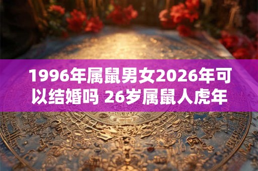 1996年属鼠男女2026年可以结婚吗 26岁属鼠人虎年结婚要注意什么