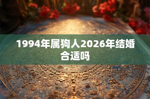 1994年属狗人2026年结婚合适吗