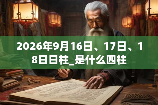 2026年9月16日、17日、18日日柱_是什么四柱