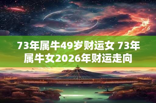 73年属牛49岁财运女 73年属牛女2026年财运走向