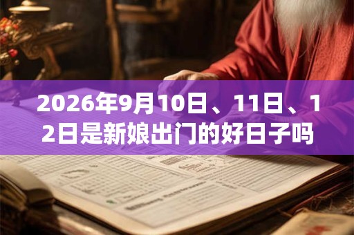 2026年9月10日、11日、12日是新娘出门的好日子吗_新娘出门可以吗