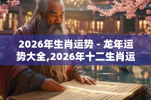 2026年生肖运势 - 龙年运势大全,2026年十二生肖运势详解