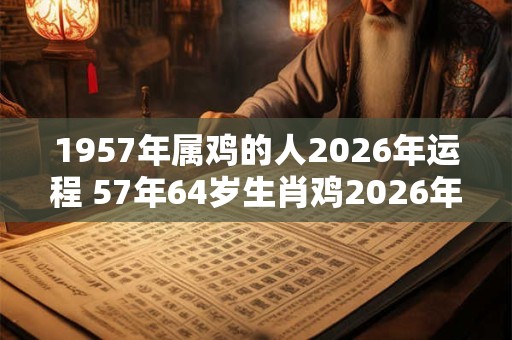 1957年属鸡的人2026年运程 57年64岁生肖鸡2026年运势