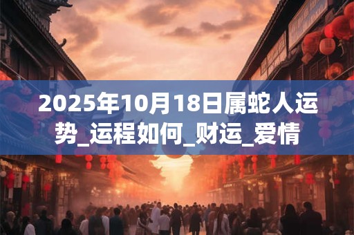 2025年10月18日属蛇人运势_运程如何_财运_爱情