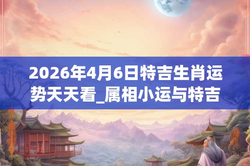 2026年4月6日特吉生肖运势天天看_属相小运与特吉生肖播报