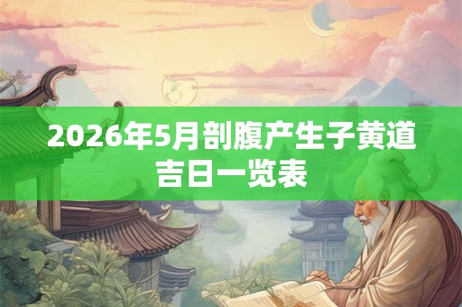 2026年5月剖腹产生子黄道吉日一览表