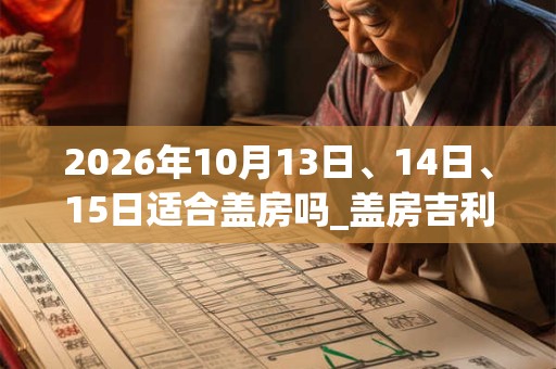 2026年10月13日、14日、15日适合盖房吗_盖房吉利吗
