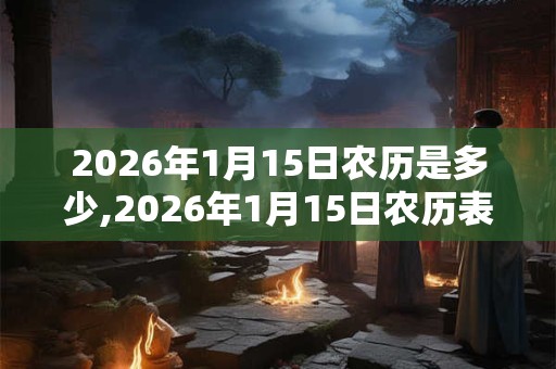 2026年1月15日农历是多少,2026年1月15日农历表