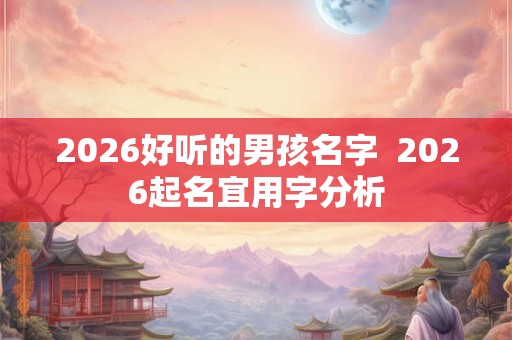 2026好听的男孩名字  2026起名宜用字分析