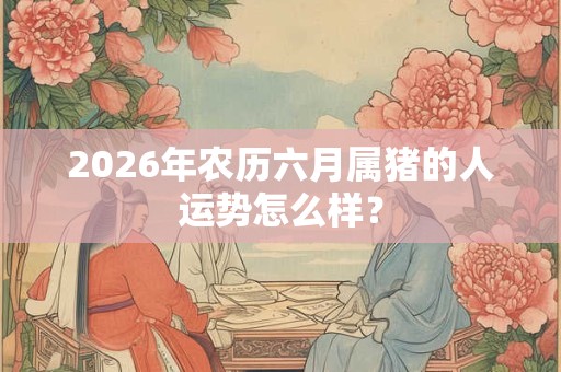 2026年农历六月属猪的人运势怎么样？