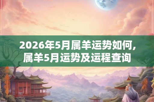 2026年5月属羊运势如何,属羊5月运势及运程查询