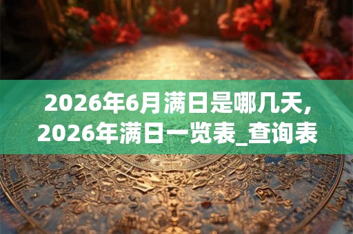 2026年6月满日是哪几天,2026年满日一览表_查询表