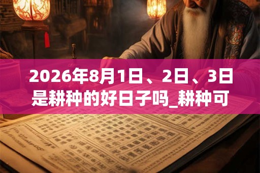 2026年8月1日、2日、3日是耕种的好日子吗_耕种可以吗