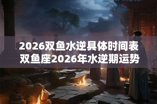 2026双鱼水逆具体时间表 双鱼座2026年水逆期运势如何